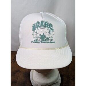 Vtg White Tucker Hat OCARC Fishing Tournament